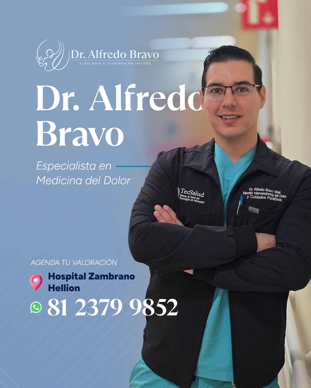 Dr. Alfredo Bravo - Contenido de redes sociales para médico algólogo y cuidados paliativos, medicina del dolor