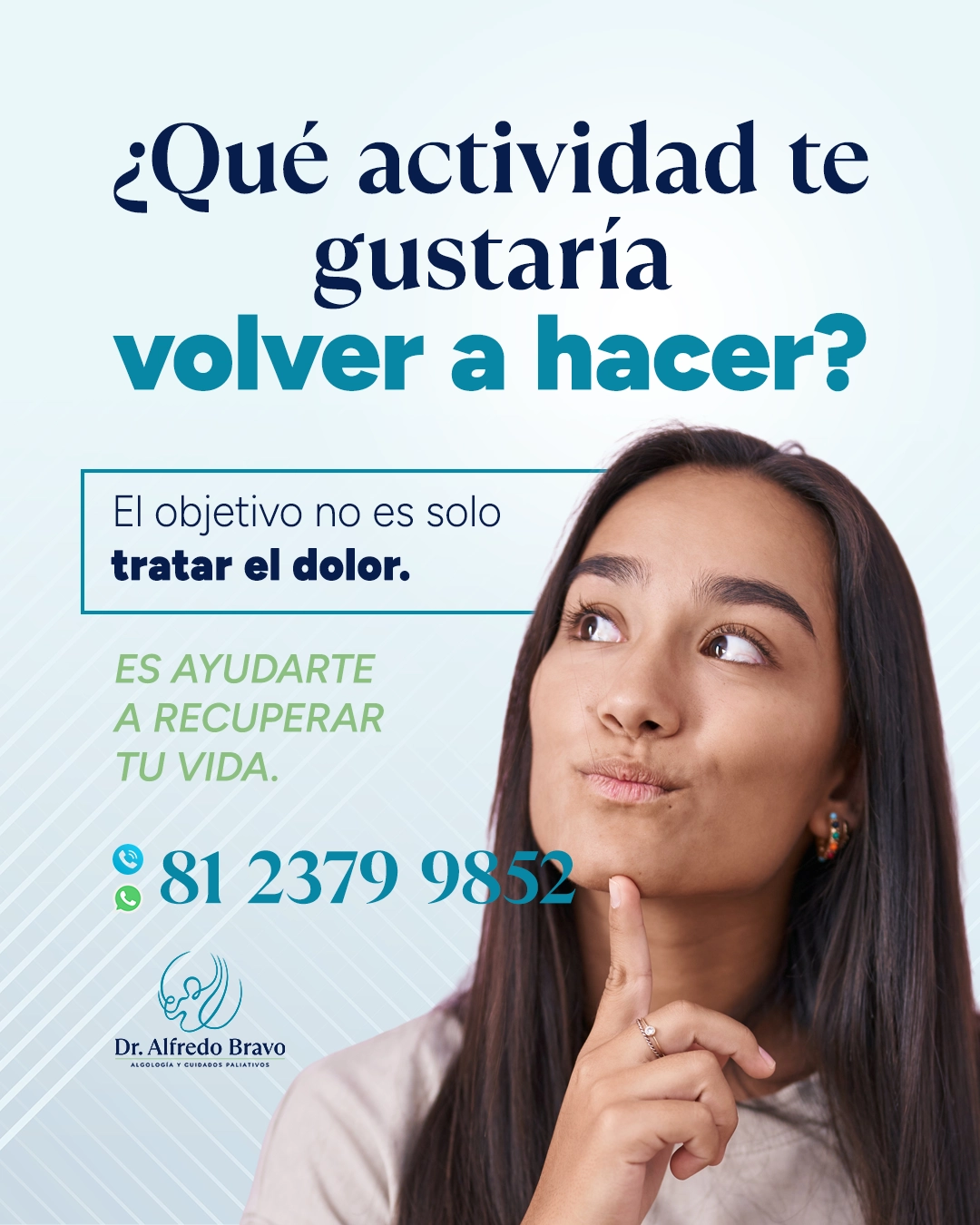 Dr. Alfredo Bravo - Contenido de redes sociales para médico algólogo y cuidados paliativos, medicina del dolor